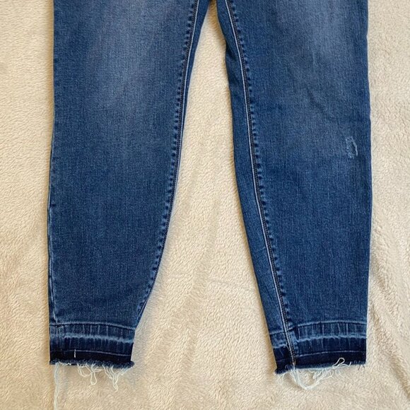 Spanx Women's Jeans Large Distressed Denim Skinny With Frayed Hem - Picture 9 of 16
